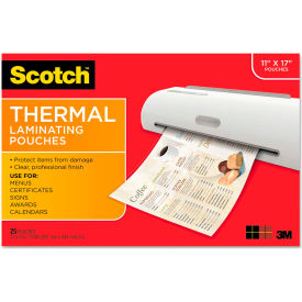 Scotch® Menu Size Thermal Laminating Pouches 3 mil 17 1/2 x 11 1/2 25 per Pack TP385625