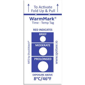 SpotSee™ WarmMark® Time Temperature Indicators 8°C/46°F 100/Box WM 8/46