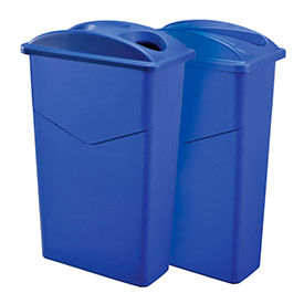 GoVets™ Recycling System For Paper/Bottles & Cans 46 Gallon Blue 937261