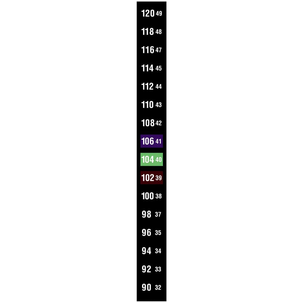 Temperature Indicating Labels, Indicator Use: Continuous , Temperature Rating: 32, 33, 34, 35, 37, 38, 39, 40, 41, 42, 43, 44, 45, 47, 48, 49  MPN:4002C ADP10