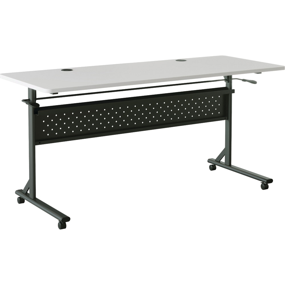 Lorell Shift 2.0 Flip & Nesting Mobile Table, 29-1/2inH x 60inW x 24inD, Gray/Black MPN:60766