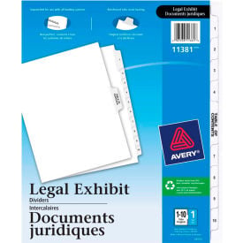 Avery Premium Collated Legal Exhibit Divider Printed 1 to 10 8.5