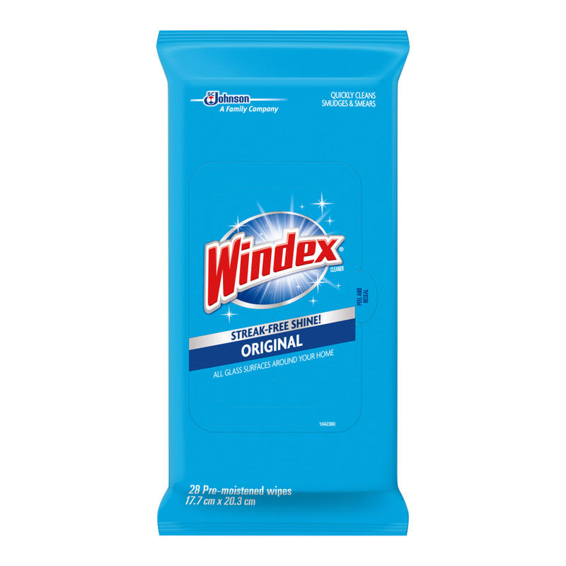 Windex Original Glass & Surface Wipes, Pack Of 28 (Min Order Qty 13) MPN:CB702325