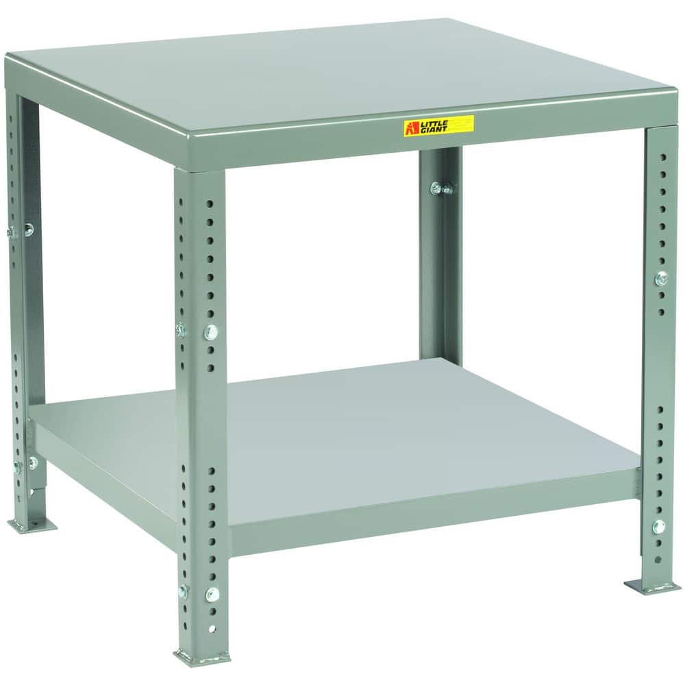 Stationary Work Benches, Tables, Bench Style: Machine Work Table , Edge Type: Square , Leg Style: 4-Leg, Fixed , Depth (Inch): 24in , Color: Gray  MPN:MT2460-2-AH