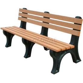 Polly Products Econo Mizer 6' Backed Bench Brown Bench/Black Frame ASM-EM6B-02-BK/BN