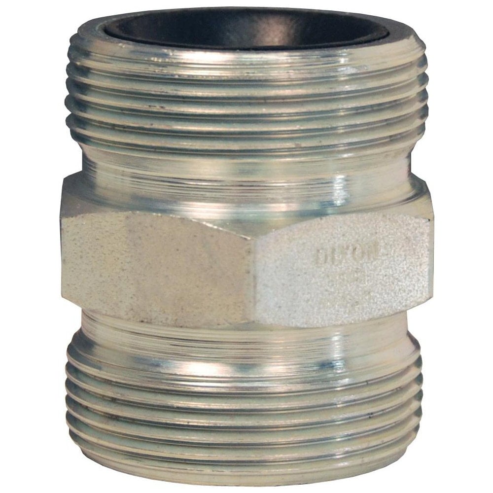 Ground Joint Hose Couplings, Thread Type: MNPSM , Thread Size: 1-1/2 , Type: Double Spud , Material: Plated Steel , Size: 3/4 in, 1 in  MPN:GDB13