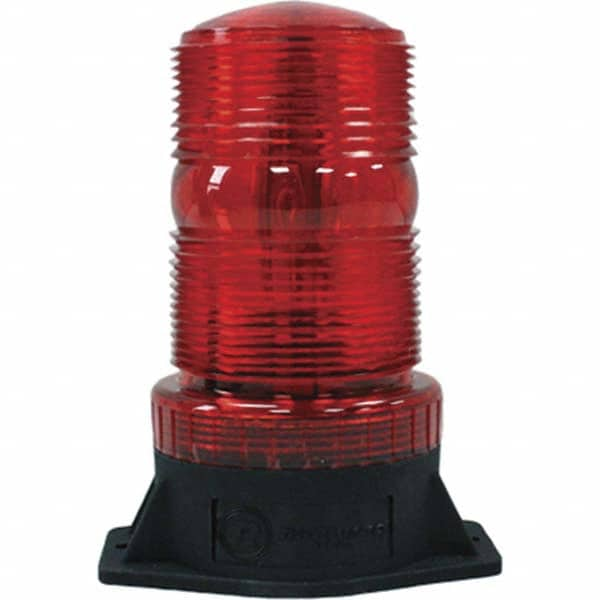 Double, Quad, Revolving & Single Light: Red, Flange Mount, 120VAC MPN:M490-LED RF