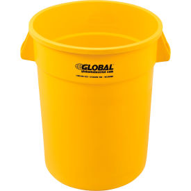 GoVets™ Plastic Trash Can - 32 Gallon Yellow 460YL240