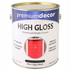 Premium Dcor Waterborne Acrylic Enamel Gloss Finish Black Gallon - 631013 631013