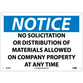 NMC N316RB OSHA Sign Notice No Solicitation Or Distribution Of Materials 10