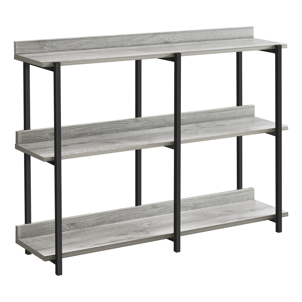 Monarch Specialties Delroy Metal Console Table, 34inH x 47-1/4inW x 12inD, Gray/Black MPN:I 2217