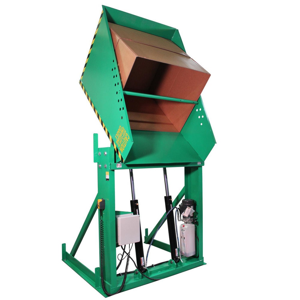 Box Dumpers, Capacity (Lb.): 6000 , Dump Height (Inch): 60 , Dump Angle: 45 , Chute Width (Inch): 36 , Voltage: 230V  MPN:F89028