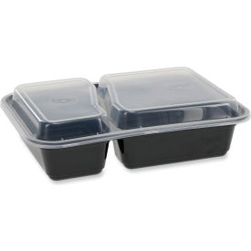 Pactiv Evergreen VERSAtainer Microwavable Container 30 oz. Capacity Black/Clear 150/Carton NC8288B