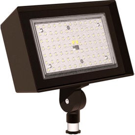 Hubbell Outdoor Ratio Dusk-to-Dawn LED Floodlight 6800L 52W 40K Wide Dist Knuckle Mt 120-277v RFL3-50-4K-PC