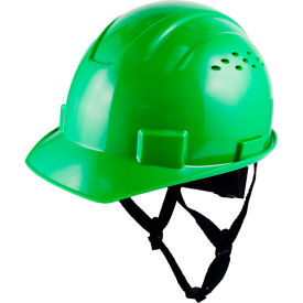 General Electric GH326 Vented Cap Style Hard Hat 4-Point Adjustable Ratchet Suspension Green GH326N