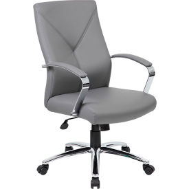 Boss LeatherPlus Executive Chair Gray B10101-GY