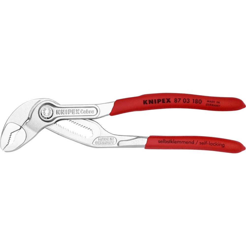 Tongue & Groove Pliers, Joint Type: Groove , Type: Pump Pliers , Overall Length Range: 6 to 8.9 in , Side Cutter: No , Overall Length (Inch): 7-1/4in  MPN:87 03 180