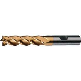 Cleveland HG-4C-TN HSS 4-Flute TiN Square Single End Mill 1