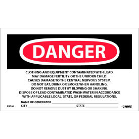 Roll of 500 Hazard Warning Paper Labels - Danger Contains Lead Contaminates PRD95