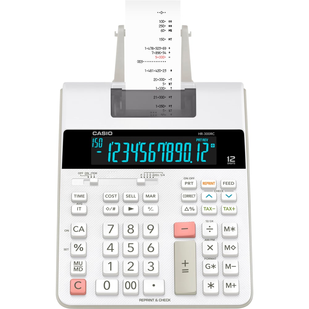 Casio HR-300RC Desktop 2-Color Printing Calculator (Min Order Qty 2) MPN:HR-300RC