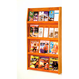 12 Magazine/24 Brochure Wall Display - Medium Oak LD49-24MO