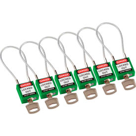 Brady® 146131 Cable Safety Padlocks Keyed Alike 4-3/16