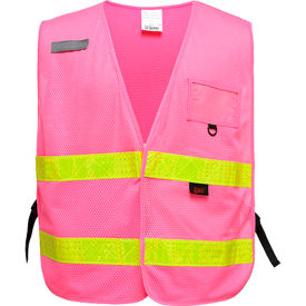 GSS Safety Incident Command Vest- Pink w/ Lime Prismatic Tape-One size Fits All 3119