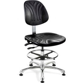 Bevco 7551D Dura Polyurethane Chair Aluminum Base Mushroom Glides Black 7551D