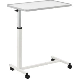 GoVets™ Heavy Duty Overbed Table With H-Base White Laminate Tabletop 965WH436