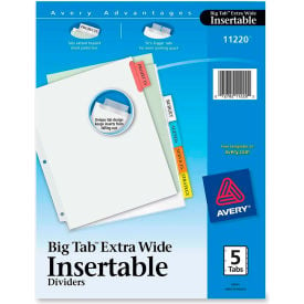 Avery WorkSaver Extra Wide Big Tab Divider Blank 9