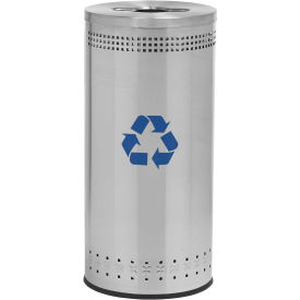 Precision® Stainless Steel Round Open Top Imprinted Recycling Can 25 Gallon 78182999