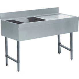 Challenger Ice Bin/Cocktail Station 48X21X8 w/Cold Plate. R Drainboard CRW-4L-7