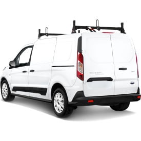 Vantech H1 2 Bar Steel Ladder Roof Rack for Ford Transit Connect 2014-On Black H1702B