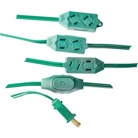 GoGreen Power 18/2 SPT-2 9ft 9 Outlet Extension Cord GG-24509GN - Green GG-24509GN