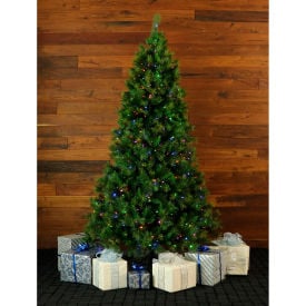 Fraser Hill Farm Artificial Christmas Tree 7.5 Ft. Canyon Pine Multi LED Lights FFCM075-6GREZ