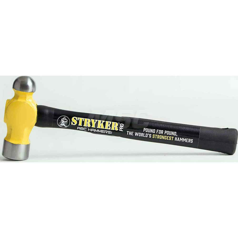 24 oz Ball Pein Hammer, Drop Forged Alloy Steel Head, 14 Spring Steel Ergonomic Reinforced Rubber Handle MPN:PRO2414BP