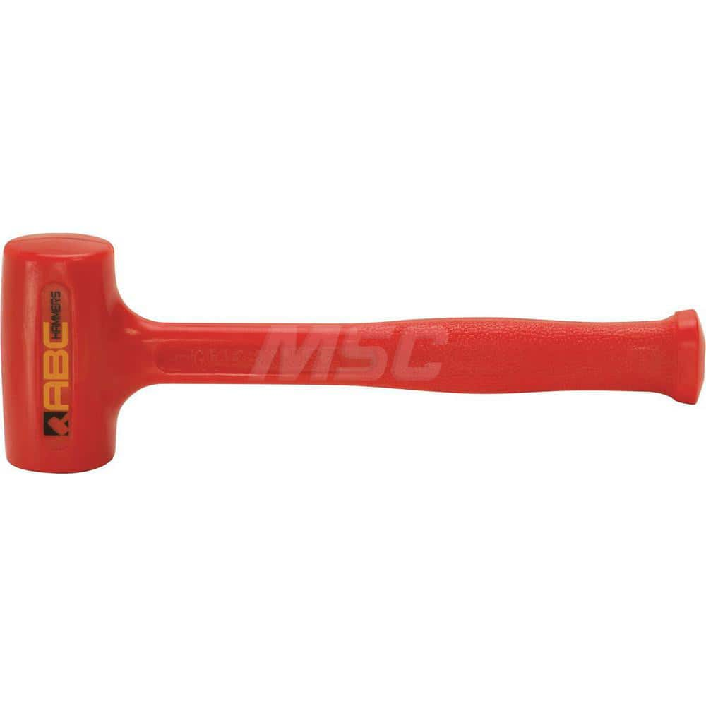 1.3 lb Polyurethane Dead Blow Hammer, Non-Sparking, Non-Marring 1-11/16 Face Diam, 3-1/2