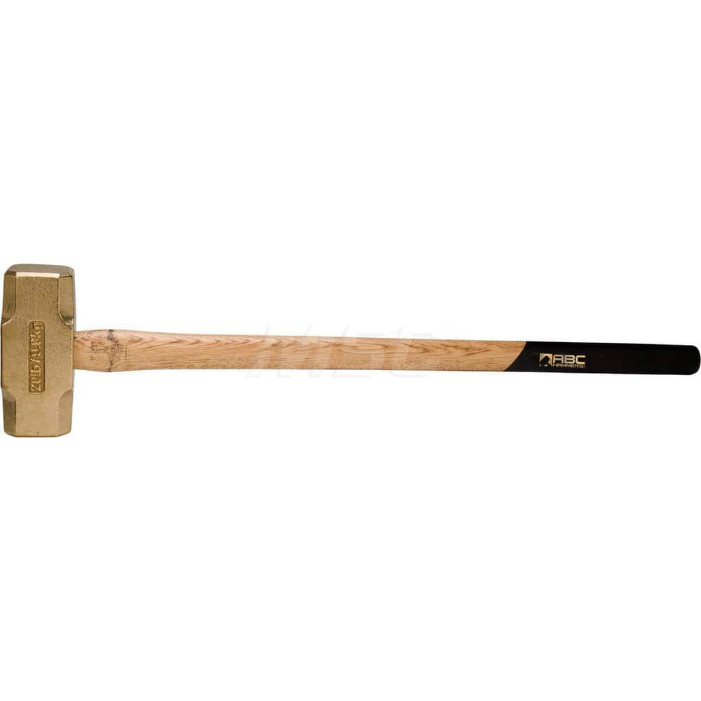 20 lb Brass Sledge Hammer, Non-Sparking, Non-Marring, 3 Face Diam, 7-3/4 Head Length, 36 OAL, 32 Wood Handle, Double Faced MPN:ABC20BW