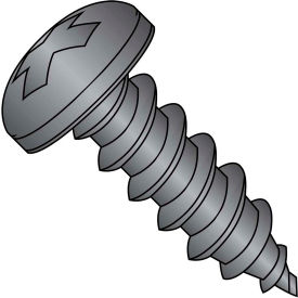 #8 x 3/4 Phillips Pan Self Tapping Screw Type AB Fully Threaded Black Oxide - Pkg of 8000 0812ABPPB