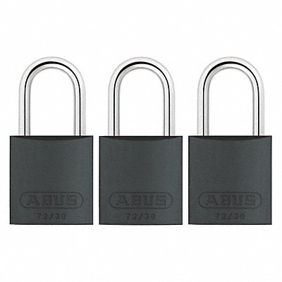 J5197 Lockout Padlock KA Black 2-17/32 H PK3 MPN:72/30 KA X 3