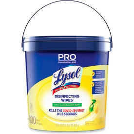 Lysol® Disinfecting Wipes Bucket Lemon & Lime Blossom 800 Wipes/Bucket 2 Buckets/Carton 19200-99856