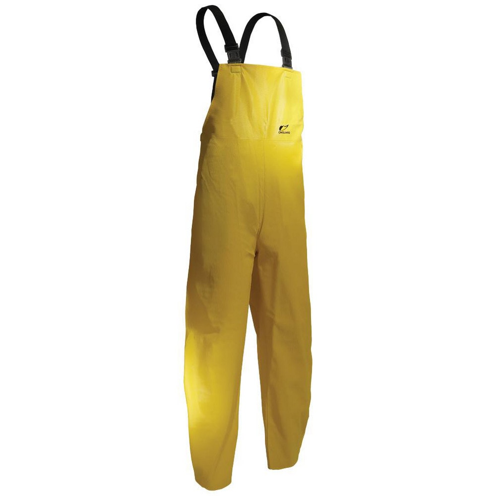 Rain & Chemical Wear, Garment Style: Bib Overalls , Size: X-Large , Color: Yellow , Material: Polyester, PVC , Garment Type: Overall  MPN:76050-XL