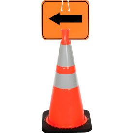 Cone Sign - Reversible Arrow - Black on Orange 03-550-2WA