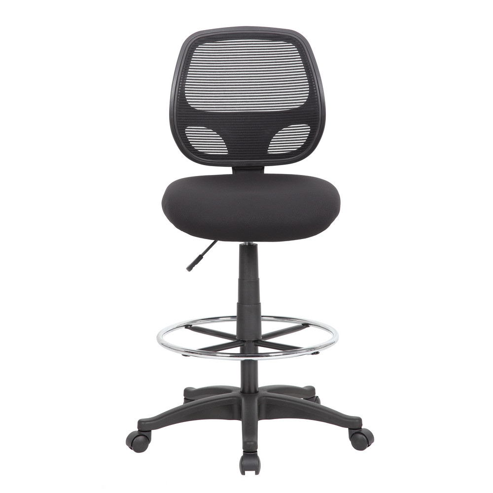 Swivel & Adjustable Stools, Base Type: Nylon , Seat Material: Fabric Upholstery , Foot Type: Caster , Weight Capacity: 275 , Seat Color: Black  MPN:B16605