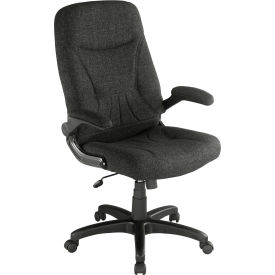 Interion® Executive Office Chair With High Back & Fixed Arms Fabric Black 491277