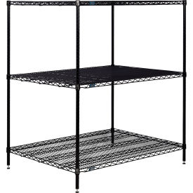 Nexel® 3 Shelf Black Epoxy Wire Shelving Unit Starter 60