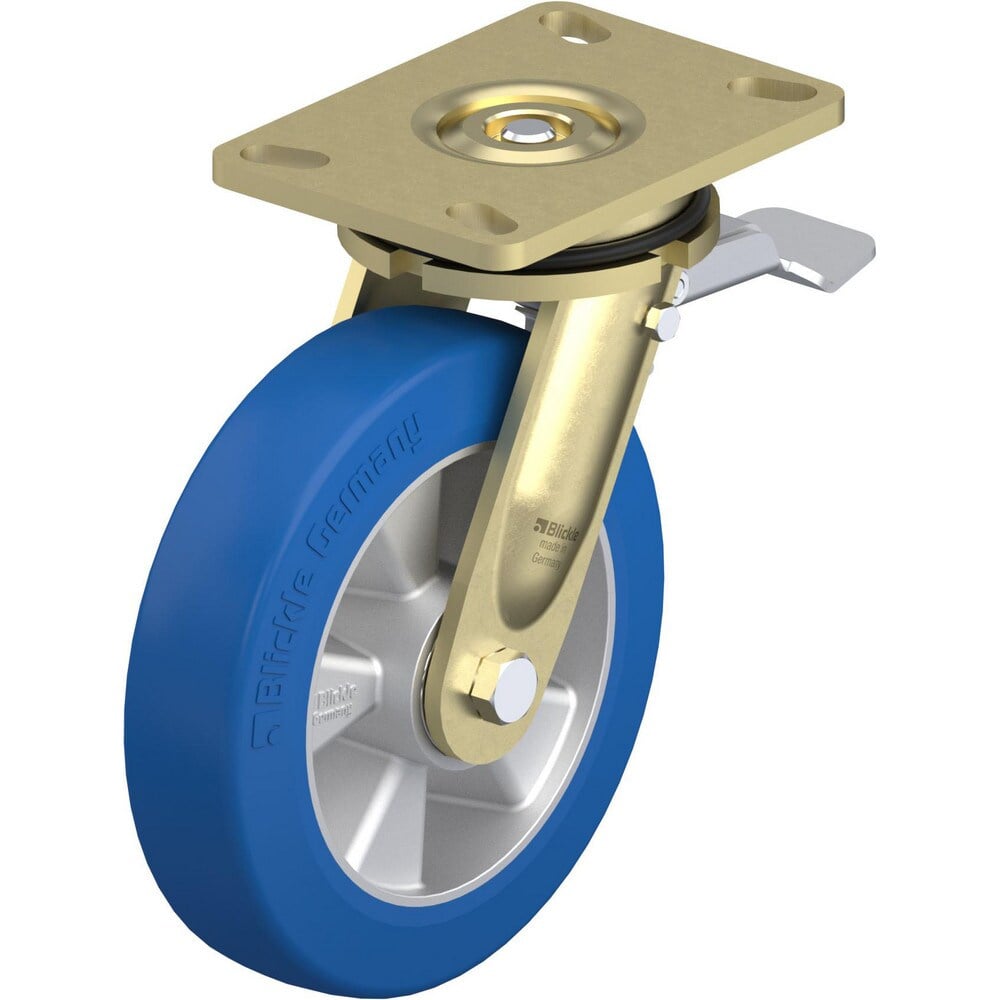 Top Plate Casters, Mount Type: Plate , Number of Wheels: 1.000 , Wheel Diameter (Inch): 8 , Wheel Material: Rubber , Wheel Width (Inch): 2  MPN:910494