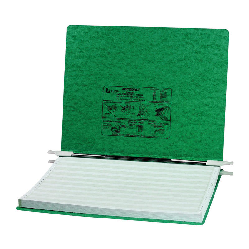 Wilson Jones Presstex Data Binder With Storage Hooks, 60% Recycled, Dark Green (Min Order Qty 5) MPN:54076