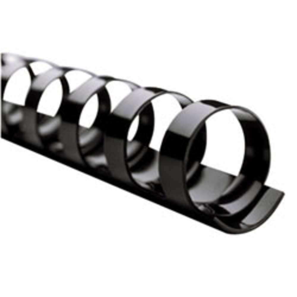 GBC CombBind 19-Ring Binding Spines, 3/8in Capacity (55 Sheets), Black, Box Of 100 (Min Order Qty 3) MPN:GBC4000044