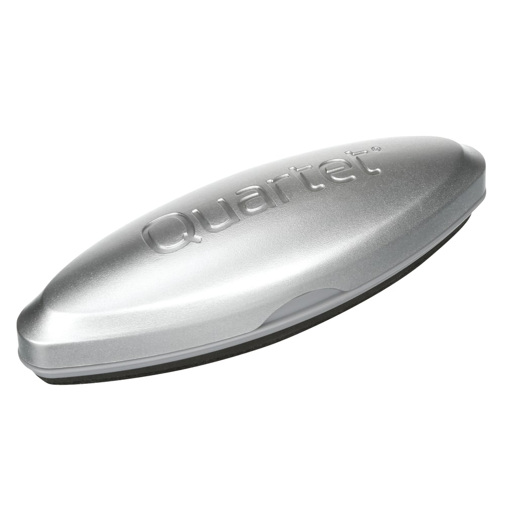 Quartet Premium Magnetic 3-In-1 Glass Board Eraser, 1 3/8inH x 2inW x 6 1/2inD, Silver (Min Order Qty 3) MPN:SFEB3